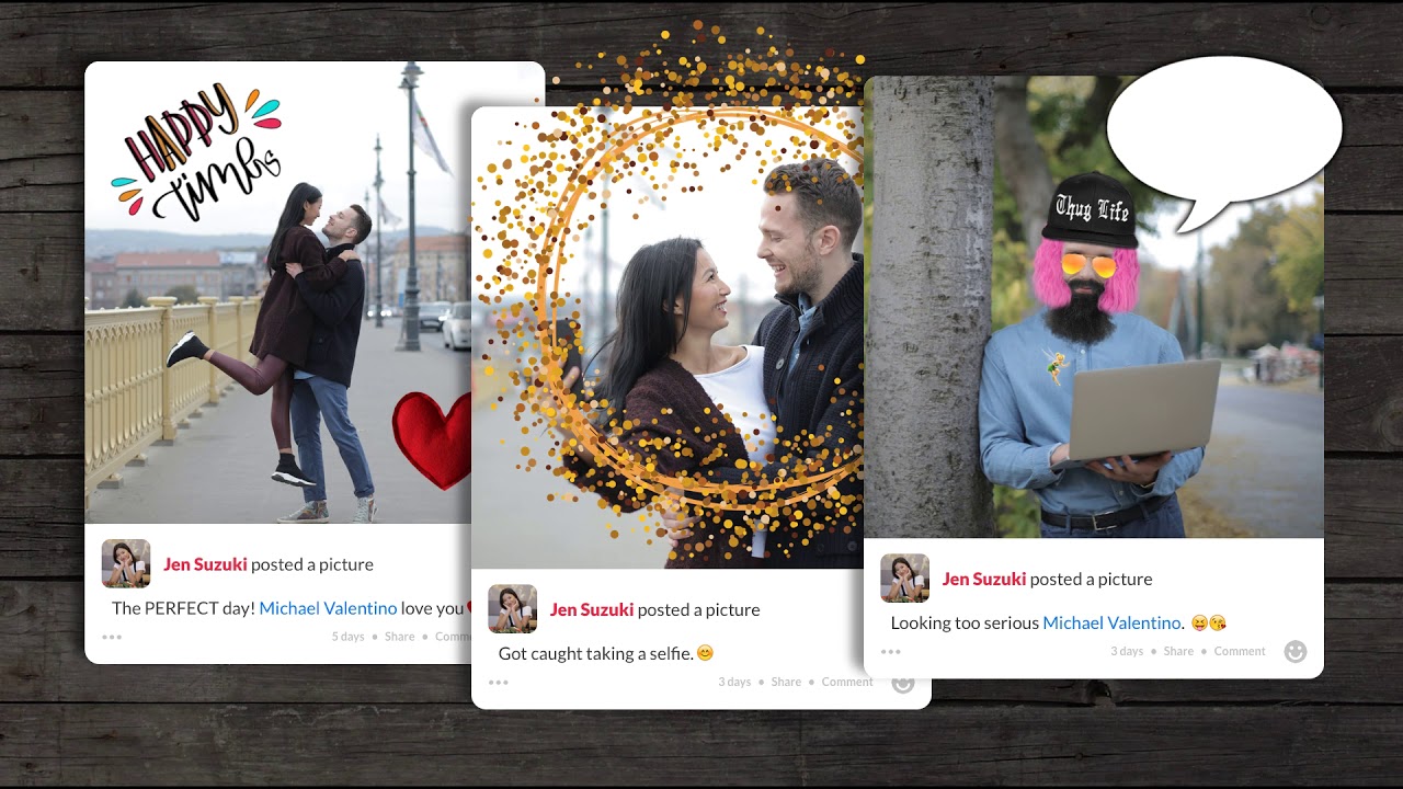 Using stickers and text on pics uploaded to Giftapart