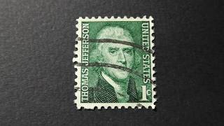 Postage stamp. USA. U.S. Postage. Thomas Jefferson. Price 1 cent