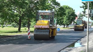 Асфальтирование улицы Калиновского в Пинске