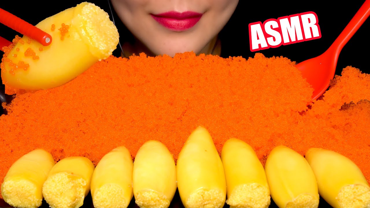 TOBIKO EGGS KOMOCHIYARIIKA ASMR MUKBANG날치알 코모치야리이까 리얼사운드 먹방 EATING SOUNDS NO TALKING