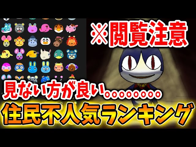 あつ森 絶対見てはいけない 住民不人気ランキング 住民人気ランキング を見た結果 あつまれどうぶつの森 Animal Crossing ジャック ちゃちゃまる Youtube
