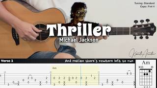Thriller - Michael Jackson Fingerstyle Guitar Tab Chords Lyrics