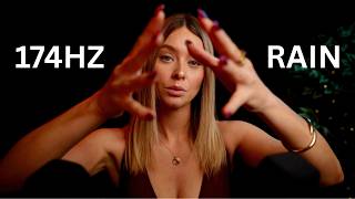 ASMR Hypnotic Hand Movements, Healing/Relief &amp; Rain (174Hz)