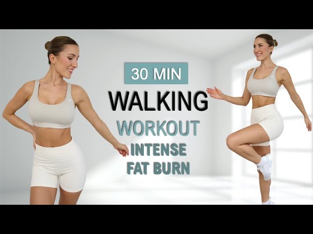 30 Min NON STOP WALKING CARDIO WORKOUT | Intense Full Body fat Burn | To The Beat, No Repeat class=