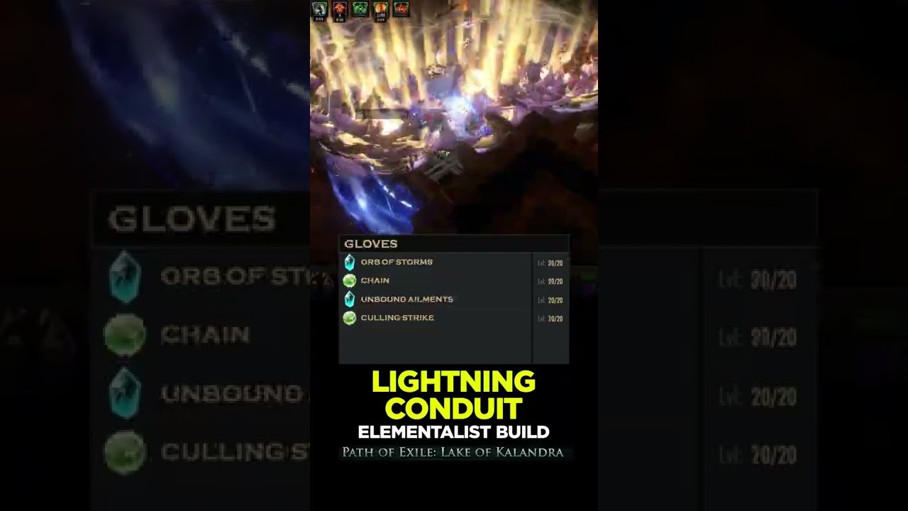 QUICK BUILD LIGHTNING CONDUIT ELEMENTALIST PoE Builds shorts pathofexile poe YouTube