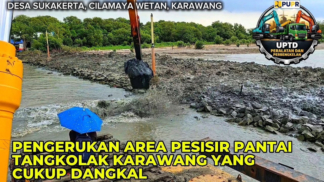WADIDAW‼️PENGERUKAN AREA PESISIR PANTAI TANGKOLAK KARAWANG YANG CUKUP DANGKAL