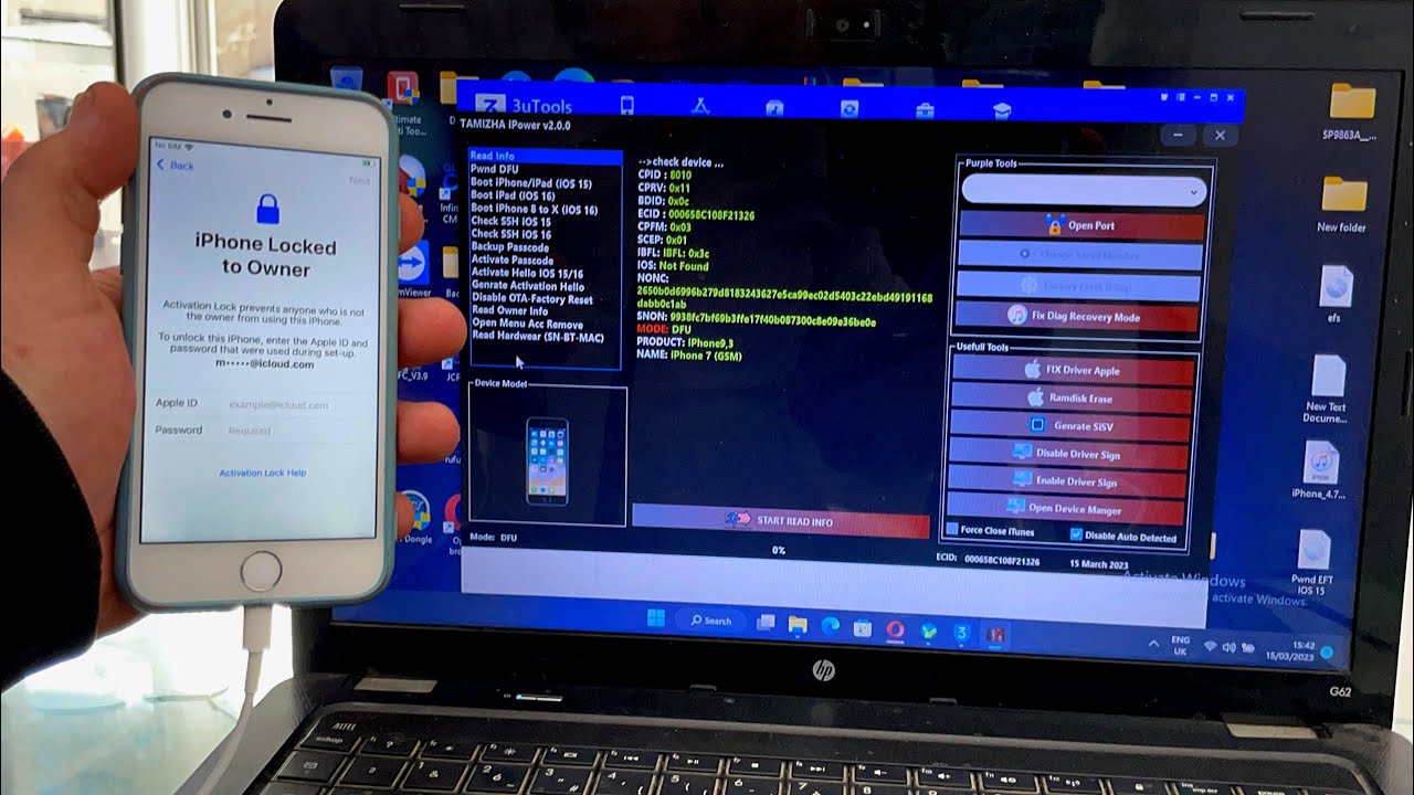 iOS 15.7.3 Hello Screen Bypass No Need Serial Number Change sTAMIZHA iPower 2.0 Easy Method
