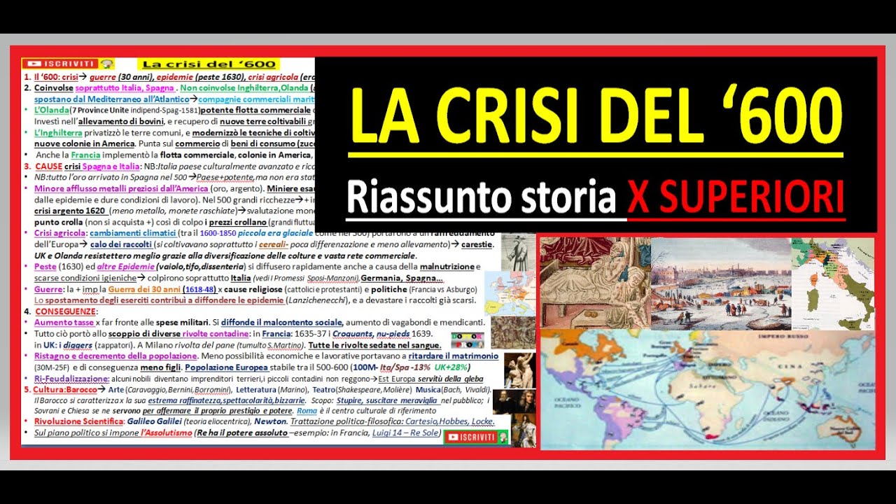 CRISI DEL '600 riassunto storia semplice x superiori - YouTube