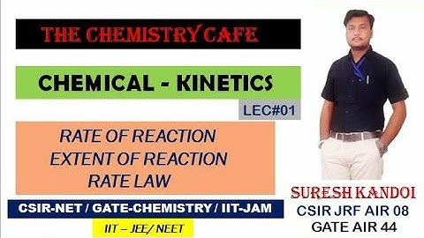 CHEMICAL KINETICS L1| EXTENT OF REACTION| RATE LAW| IIT JAM| IIT JEE| NEET| GATE| CSIR NET| TIFR| DU