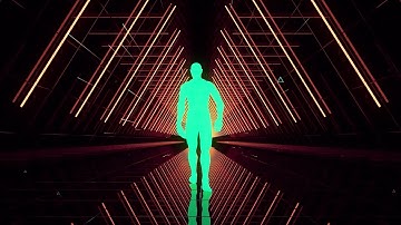Man Walking in Space Vj Loop Tunnel | No Copyright Background Video | No Copyright Stock Video