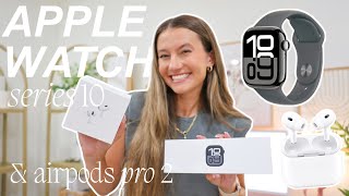 Apple Watch *series 10* (46mm) + Airpods Pro 2 unboxing, set-up +