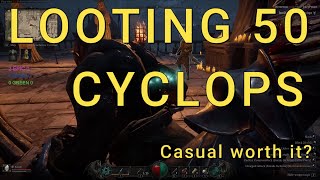 looting 50 cyclops in casual loot table overview