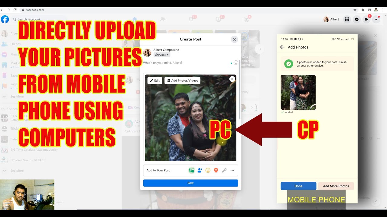 DIRECTLY UPLOAD YOUR PICTURES FROM MOBILE PHONE USING COMPUTERS NEW FB FEATURE 