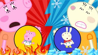 Peppa Pig vs George Fire vs Ice Battle 🐷 | Peppa Pig Funny Animation