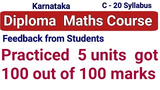 karnataka Diploma Result May 2024| Engineering mathematics | c 20 syllabus| 20SC01T | Diploma Maths