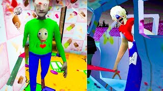 Granny 3 New Mod - Baldi Grandpa And Rod Granny | Gameover Scenes screenshot 3