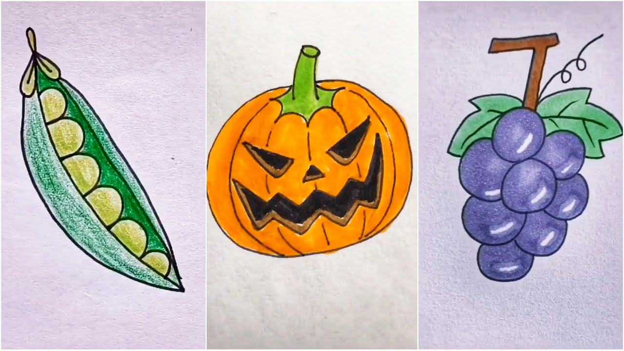 Vẽ hoa quả đơn giản, cute, dễ thương | Simple painting #3 - YouTube