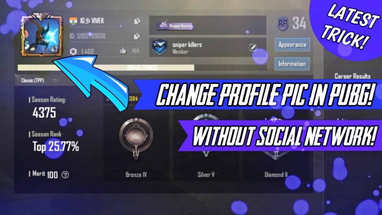 How To Change Profile Pic Without Social Network None Tell - how to change profile pic without social network none tell this trick pubg mobile