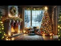 Cozy Christmas Fireplace Ambience – Crackling Fire, Tree Lights & Snowy Window
