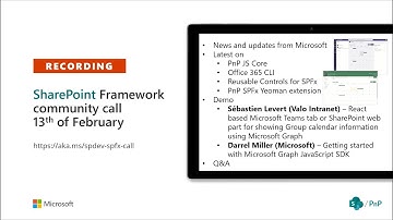 SharePoint PnP - SPFx & JavaScript SIG community call – 13th of February 2020