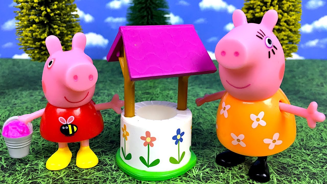 unboxing-peppa-pig-makes-a-wish-wishing-well-story-in-the-secret