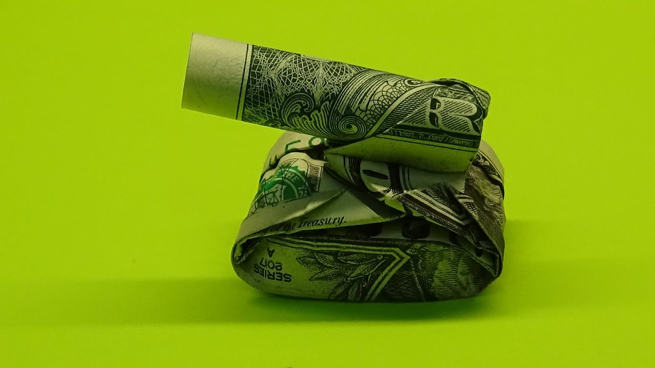 Origami Dollar Bill Army Tank