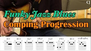 Funky Jazz Blues Comping Progression (With Chord Boxes) - Guitar Lesson chords