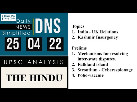 Video THE HINDU Analysis, 25 April 2022 (Daily Current... - youtube