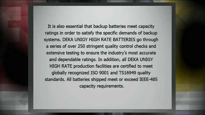 EMC Battery - DEKA 31HR5000 S BATTERY