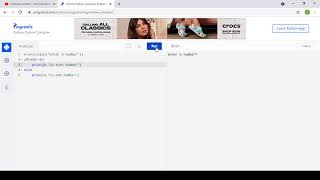 to find odd or even number in python(tamil)