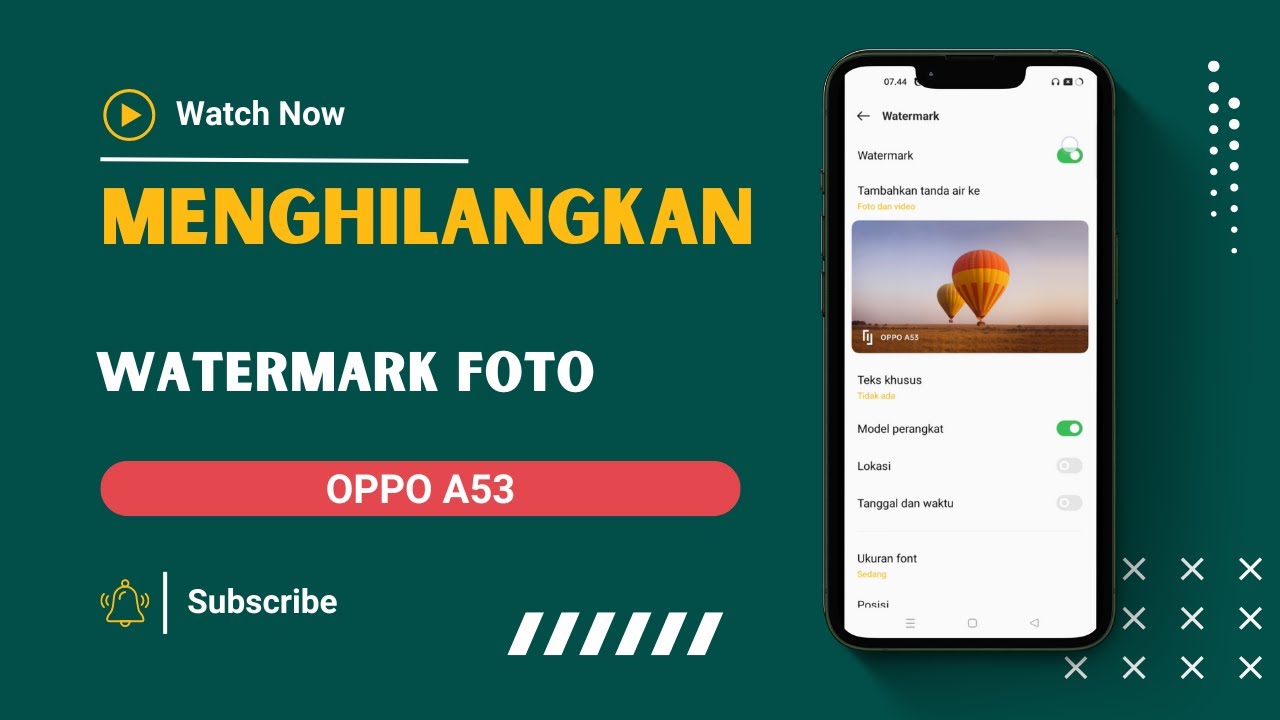 Cara Menghilangkan Watermark di Hp Oppo A53 - YouTube