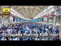 Insane Tokyo Morning Rush Hour | Shinagawa Walking Tour [4K/HDR/Binaural]