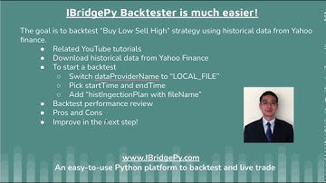 Download historical data from Yahoo and Backtest "Buy Low Sell High" algorithmic trading python IB