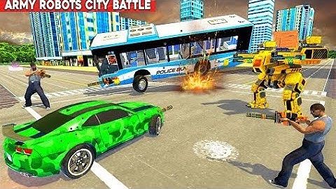 Army Bus Robot Car Game 3D: Bus Robot Driving Game @gamemax5012