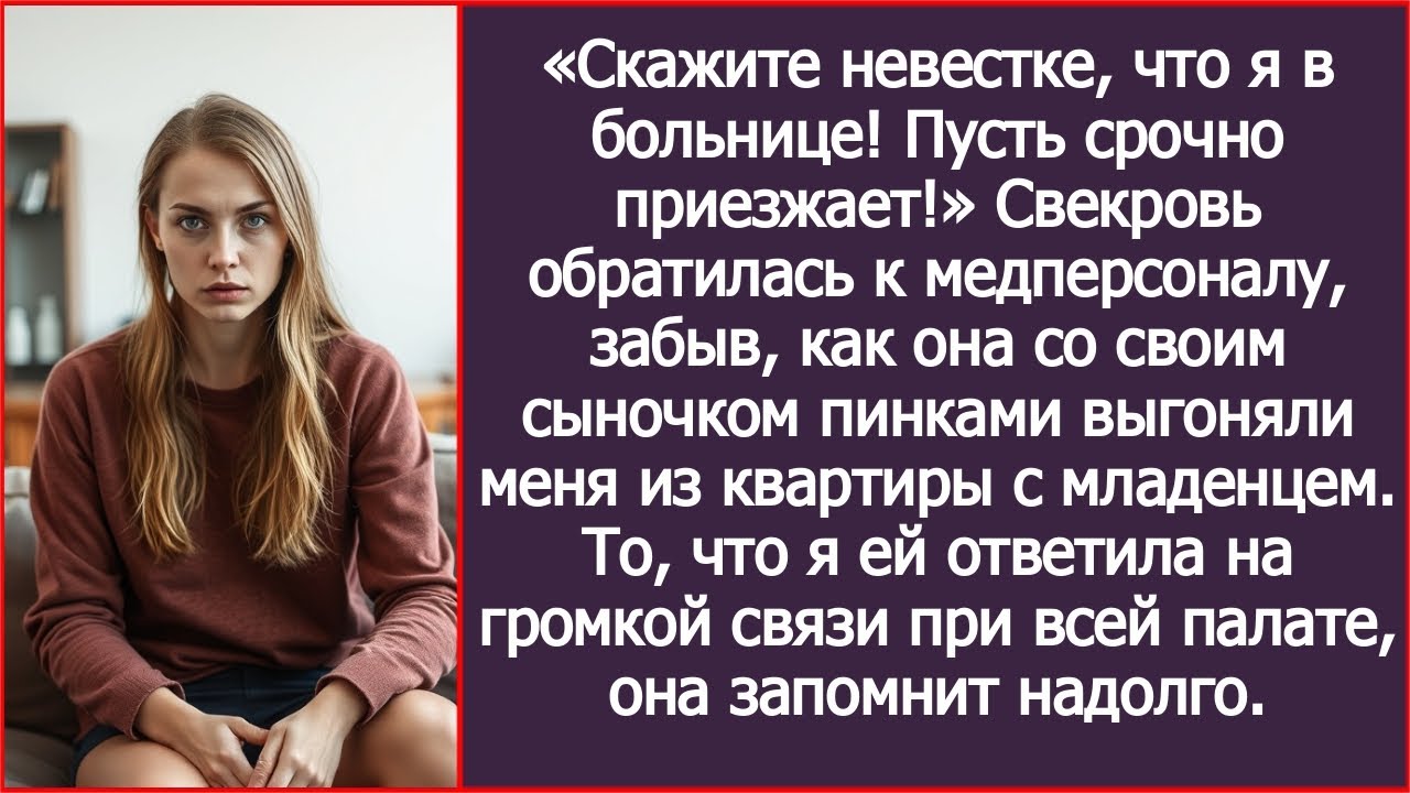 Скажите невестке, что я в больнице! Пусть приезжает! Свекровь забыла, как выгоняла меня из квартиры