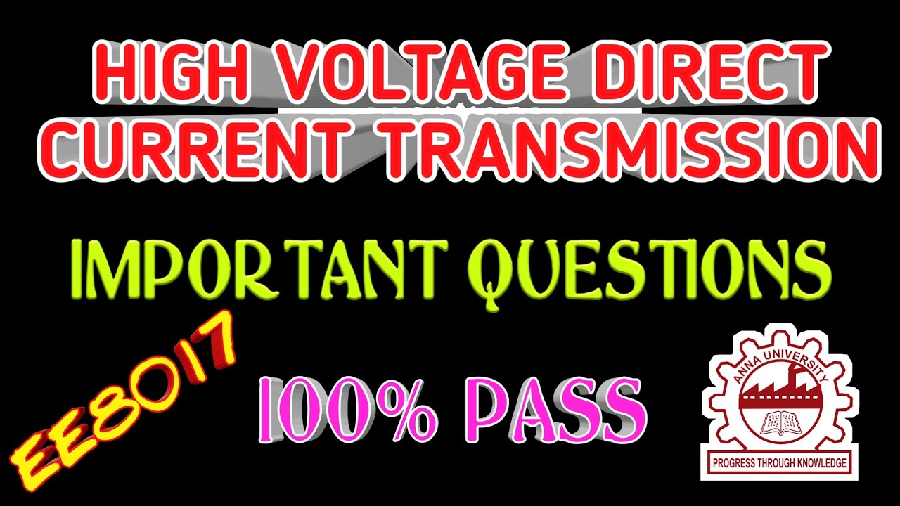 High voltage direct current transmission important questions - YouTube