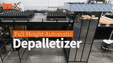 Automatic Depalletizer for unloading plastic containers, glass bottles or jars, and aluminum cans