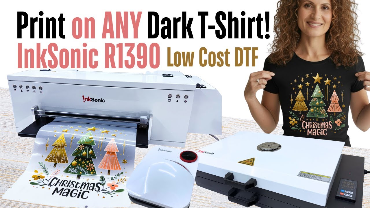Обзор принтера InkSonic R1390 формата A3 DTF | Распаковка, настройка и печать на тёмных тканях