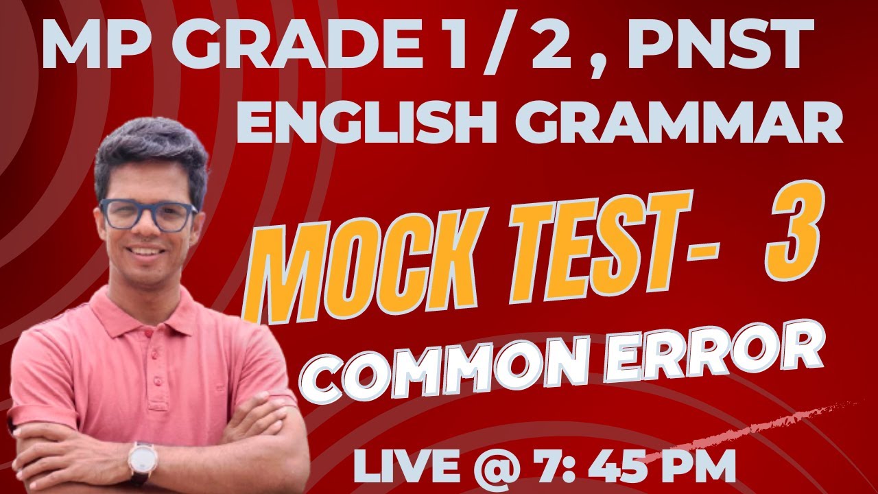 Common Error  I Mp Grade 1, 2 English I PNST I STET I CG ENGLISH