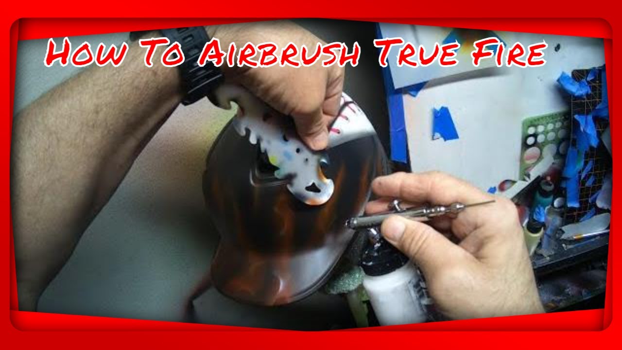 How To Airbrush TRUE FIRE on A Ball Helmet! - YouTube