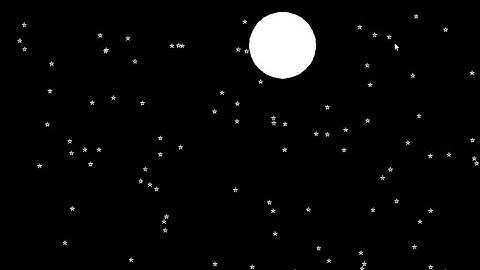 Starry Sky with Moon Night using Python | Python Turtle