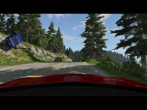 BeamNG drive ドラレコ 追い越し禁止違反 多重事故
