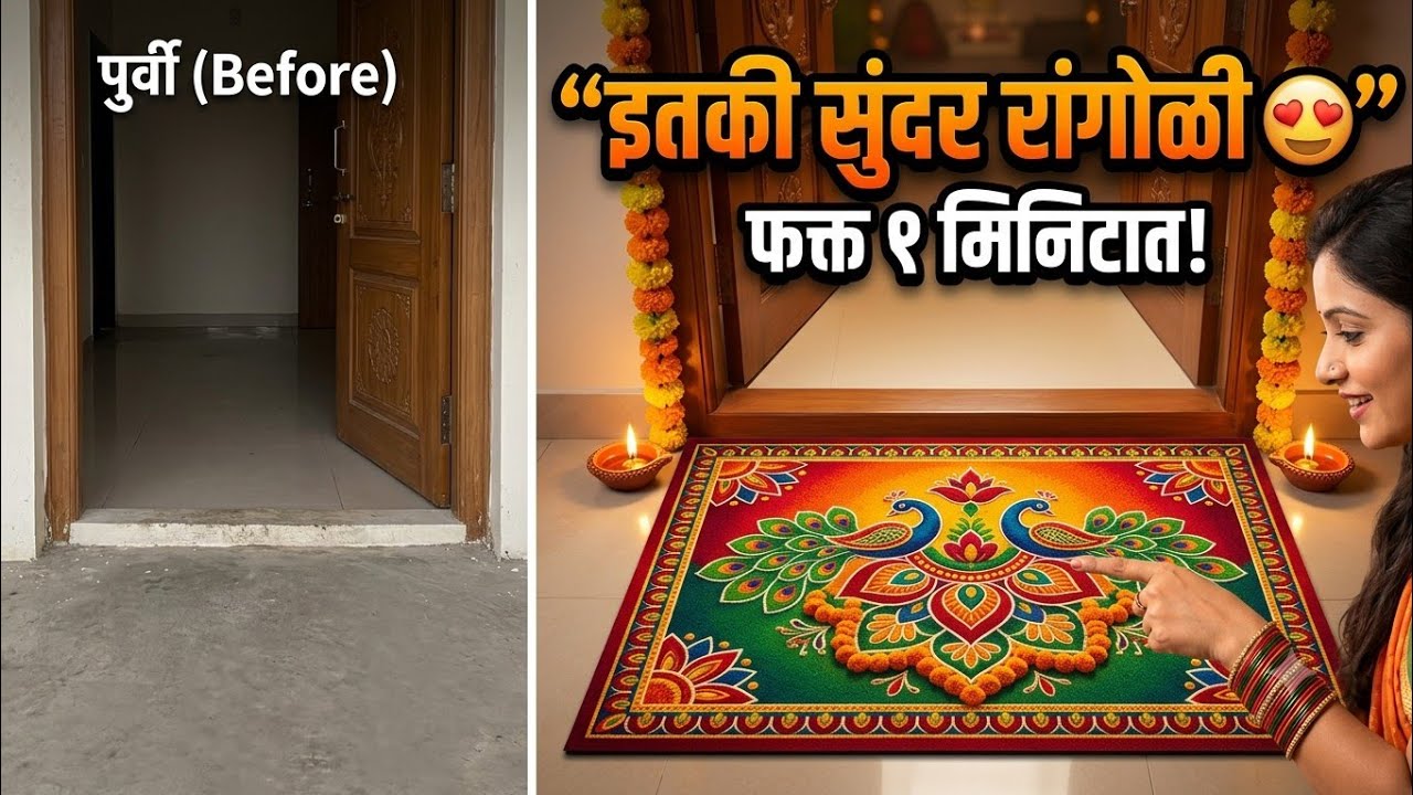 “रांगोळी काढायची झंझट संपली 😍 | Beautiful Rangoli Mat” #RangoliMat #Rangoli #RangoliDesign #youtube 