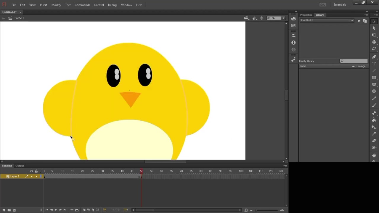 Tutorial Adobe Flash membuat animasi perubahan bentuk (animation shape tween)