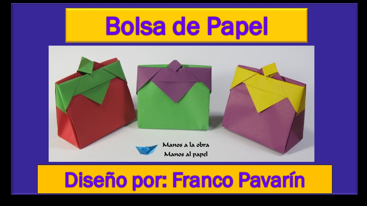 Bolsa de papel Origami paso a paso YouTube