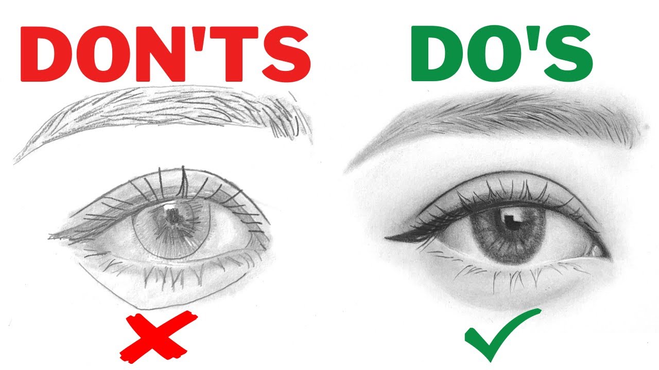 DOs & DON'Ts: How to Draw Realistic Eyes I Easy Step by Step for ...