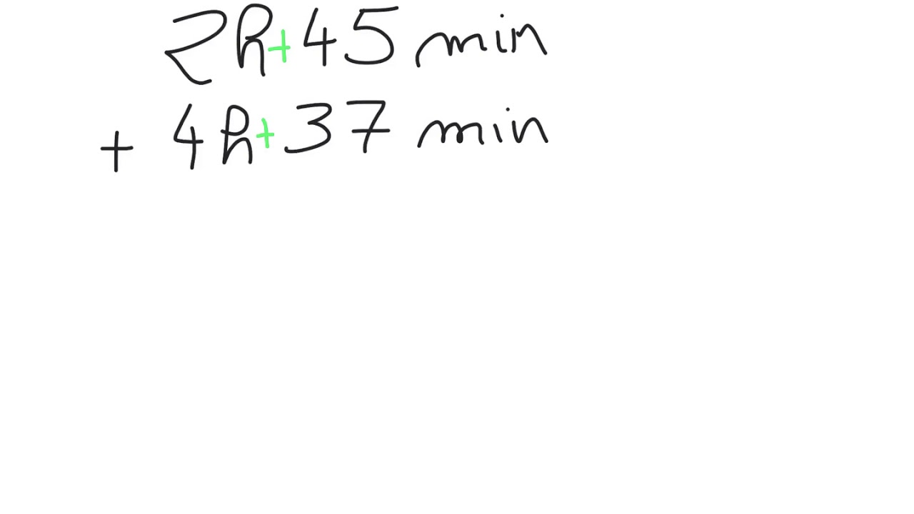 Additionner des heures et des minutes version rapide youtube