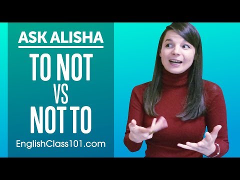 How To Use To Not And Not To Basic English Grammar | Ask Alisha