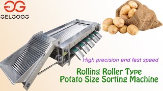 Famous Rolling Roller Type Potato Size Sorting Machine Automatic Potato Grader Profile