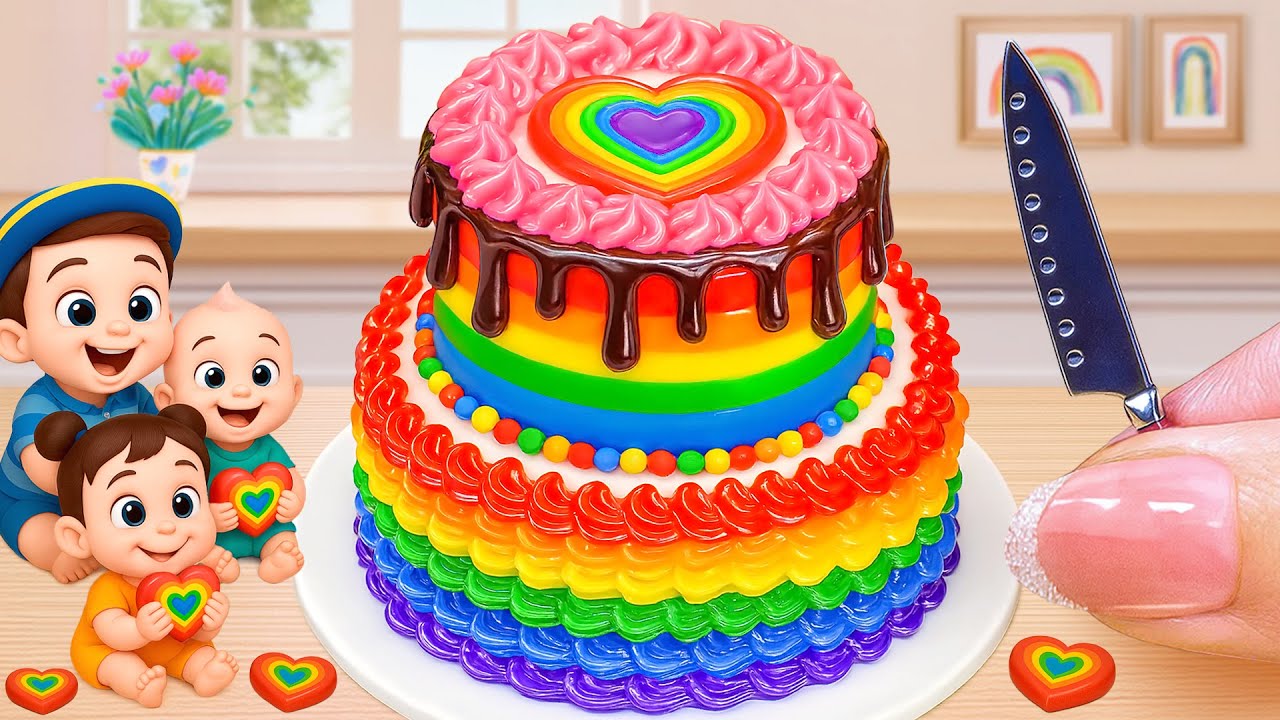 Mini Rainbow KITKAT Chocolate Cake 🍫 How to make a rainbow chocolate cake | Wonder Cake